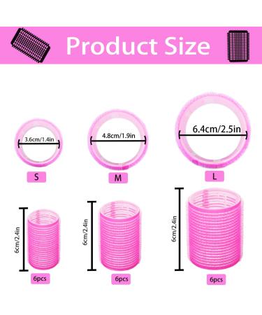 TINGIC Jumbo Hair Roller Set - 18 pcs Self-Grip Curlers for Long, Medium, and Short Hair - DIY Rose Red Hair Rollers - Buy Online on GoSupps.com