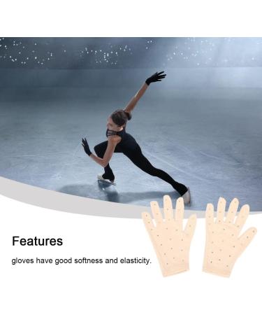 Kawehiop Women's Fashion Figure Skating Wrist Gloves - Breathable Fast-Drying Sunscreen Protection in Skin Color - Buy Online on GoSupps.com