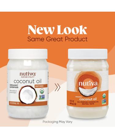Nutiva Organic Refined Coconut Oil 15 fl oz - Pure, Versatile & Healthy Cooking Oil - Buy Online on GoSupps.com
