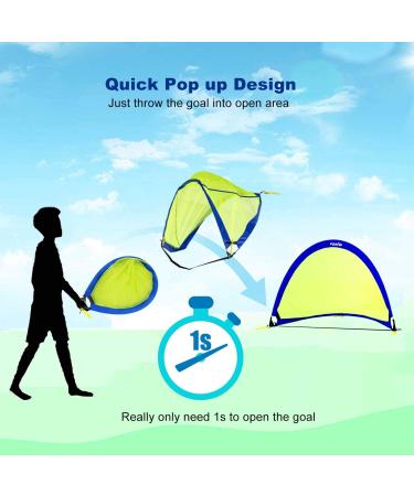 porayhut Pop up Soccer Net Set of 2 - Portable 210D Oxford Goal for Kids with 8 Field Marker Cones and Stakes - 2.5FT Blue Goal for Backyard and Soccer Training - Buy Online on GoSupps.com