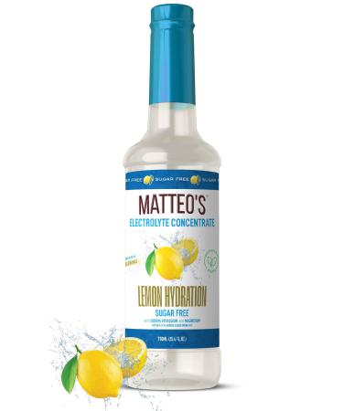 Matteo's Sugar-Free Hydration Concentrate - Electrolyte Drink for Quick Rehydration & Endurance Ideal for Workouts Travel Heat & Sun Delicious with Vitamins & Nutrients Lemon Flavor 750ml 1-Pack 750 mL (pack of 1)