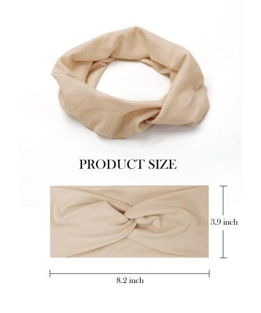 Huachi Women's Fashion Knotted Headbands - Non Slip Boho Hair Bands | Wide Turban Style | Cute Solid Colors - Soft & Stretchy Hair Accessories - Buy Online on GoSupps.com