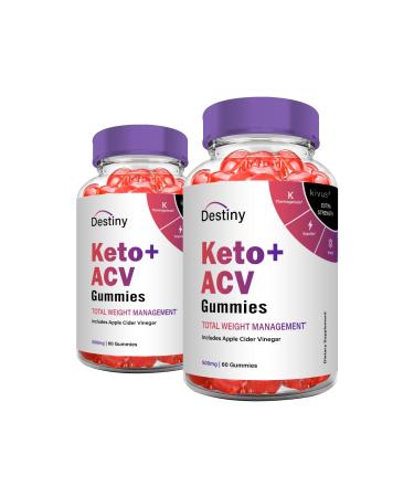 kivus Destiny Keto Gummies - Destiny Keto ACV Gummies (2 Pack 120 Gummies) 60 Count (Pack of 2)