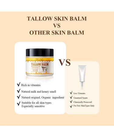 Ueseinl Beef Tallow and Honey Moisturizer Balm for Skin: Grass-Fed Tallow Honey Skin Moisturizer for Face Body Tallow Balm for Skin Hydration - Buy Online on GoSupps.com
