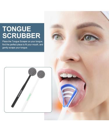 FOMIYES 2pcs Tongue Cleaning Brush - Effective Tongue Scraper for Fresh Breath | TPR Mouth Cleaner for Kids & Adults - Buy Online on GoSupps.com