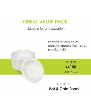 Eco-Craze Bagasse 12oz (360ml) Bowls Pack of 400 Sugarcane Fiber Disposable Bulk Paper Bowls for Party Biodegradable Bowls for Soup Milk Cereals Snacks Salads 12 oz (360 ml) 400 - Buy Online on GoSupps.com