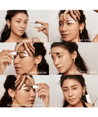 MADLUVV Eyebrow Stencil Kit - Easy-to-Use Natural Look 6 Shapes Professional Quality - Includes Stamp Stencils Spoolie & Travel Bag (Blonde) - International Shipping Available - Buy Online on GoSupps.com