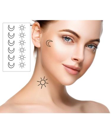36 Pcs Sun Moon Minimalist Temporary Tattoos | Waterproof Body Art for Men, Women, Kids | Small 10.5 * 6cm Sheets - Buy Online on GoSupps.com
