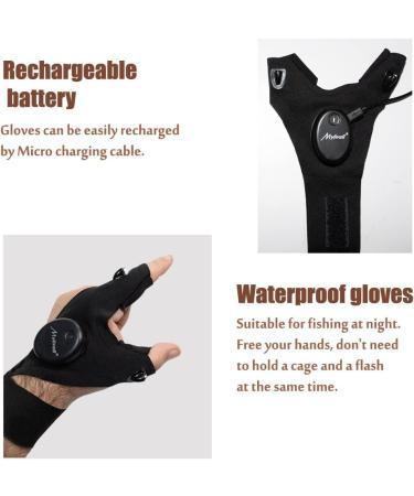 Mylivell LED Flashlight Gloves - Perfect Father's Day Gift for Outdoor Activities and Repair Tasks - Rechargeable Black Gloves with Stretchy Strap and Screwdriver - Ideal for Fishing, Camping, Hiking, and Night Running - Buy Online on GoSupps.com