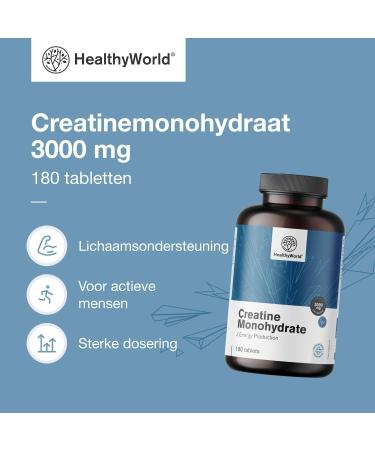 Be Healthy Group doo Creatine Monohydrate 3000 mg 180 Tablets Vegetarian GMOfree For the Physically Active High Concentration 2month supply - Buy Online on GoSupps.com