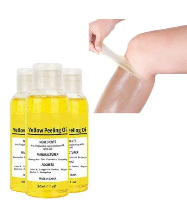 1/2/3PCS Super Strength Yellow Peeling Oil Exfoliating Dark Skin For Body, Strong Yellow Peeling Oil Lighten Elbows Knees Hands Melanin Even Skin Tone And Whitening Skin (30ml 3PC)