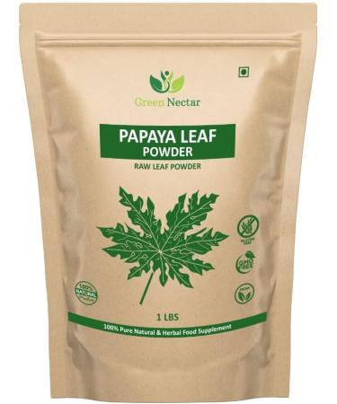 Papaya Leaf Powder 454g | Carica Papaya | Hair & Skin Benefits | Non GMO | Green Nectar 16oz (1lb / 16 oz) - Buy Online on GoSupps.com