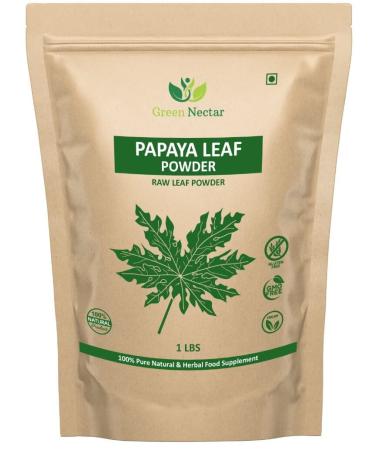 Papaya Leaves Powder 454g (1lb / 16 oz) | Carica Papaya | Papaya Leaf Powder Benefits Hair and Skin| Non GMO (1 Pound(16 Oz)) - Green Nectar - Buy Online on GoSupps.com