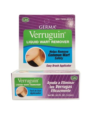 Germa Verruguin Liquid Wart Remover. Fast and Effective. Penetrates and Removes Common Warts with Salicylic Acid. 0.5 fl.oz