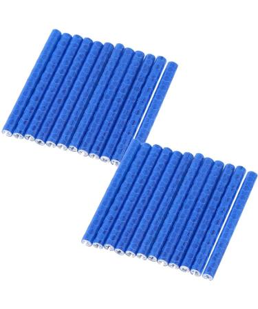 Dioche Bike Wheel Lights, 24pcs Colorful Cycling Wheel Spoke Reflector Clips Reflective Warning Strip Clip Tube Blue