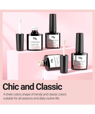 Hot Pink MelodySusie Gel Nail Polish Set - White Nude Glitter - 4 Colors 0.27 oz - Gift for Women Girls - Buy Online on GoSupps.com