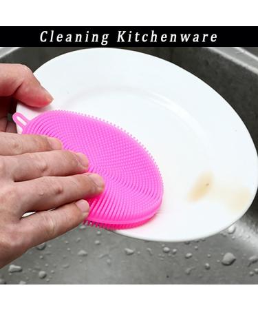 KAMNIK Multi-Purpose Dishwashing Silicone Cleaning Mat Kitchen Household Pot Washing Cleaning Brush Fruit Washing Silicone Scouring Pad (B-2pc) - Buy Online on GoSupps.com