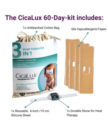 CicaLux Silicone Scar Tape - Triple Action Treatment for Surgical Scars - 60 Day Supply - Buy Online on GoSupps.com