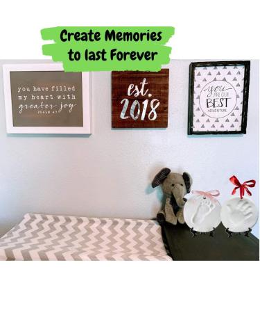 Baby Handprint and Footprint Ornament Keepsake Kit | Deluxe Clay Casting Kit for Newborns | Includes 2 Easels, 4 Ribbons, and 3 Paint Tubes | Baby Boy Girl Gift - Buy Online on GoSupps.com
