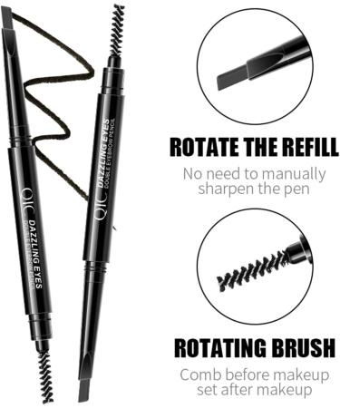 Dark Brown Eyebrow Pencil with Brow Brush | Easy Makeup Tool for Natural Looking Brows | Long-Lasting Eyebrow Tinting | 1 PC - Buy Online on GoSupps.com