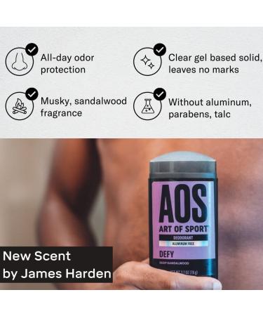 Art of Sport Men's Deodorant - Aluminum-Free Sandalwood, Natural Botanicals, Moisturizing Tea Tree, Pack of 2 - Athlete Approved - Buy Online on GoSupps.com