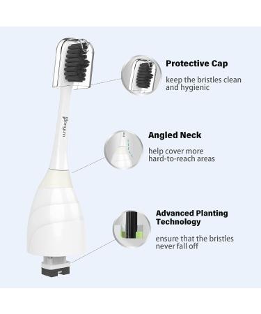 Charcoal Whitening Toothbrush Heads for Philips Sonicare E-Series - Replacement Brush Head for Essence Electric Toothbrush - Sonic Care Compatible - Buy Online on GoSupps.com