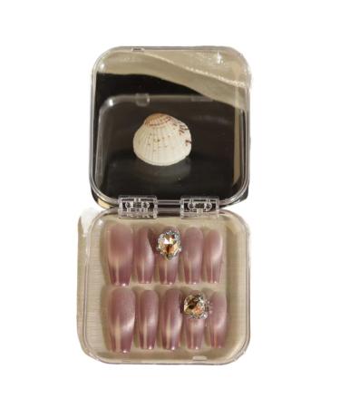 Temperament-enhancing manicure pink cat's eye hand-wearing a distant light with the same paragraph.(M)