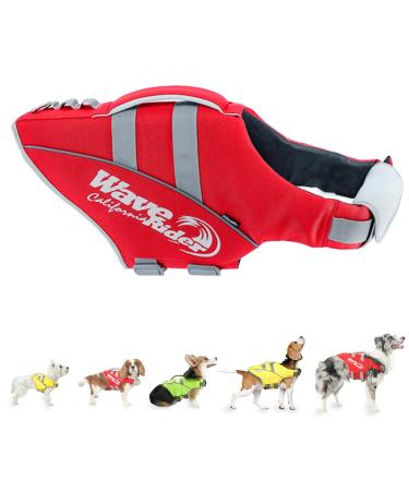 Zooland life jacket dog dog life jacket with excellent buoyancy adjustable & durable reflective lifesaver for small medium and large dogs S red red s