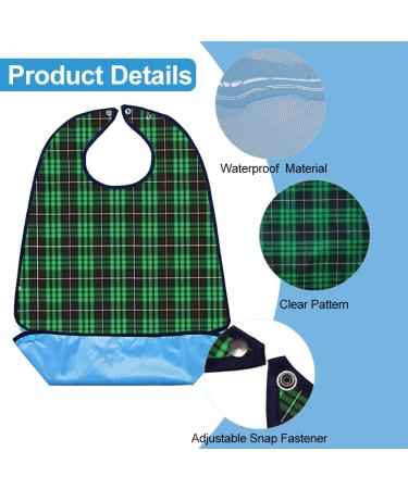 Waterproof Adult Bibs for Men with Crumb Catcher - Reusable & Washable Dining Bibs for Elderly - Clothing Protector for Eating - Buy Online on GoSupps.com