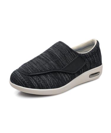 Yytcsjz Mens Diabetic Shoes Edema Slippers Air Cushion Lightweight Walking Shoes Comfort for Elderly Comfy Orthopedic Footwear for Edema Arthritis Fasciitis (Color : BlackGrey Foot Length : 12)