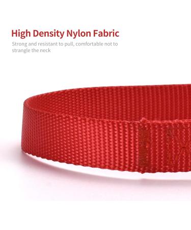 Audwud Thick Nylon Neck Band | Adjustable Classic Dog Collar for All Sizes | Rouge Red | Small Medium Large Dogs - Buy Online on GoSupps.com