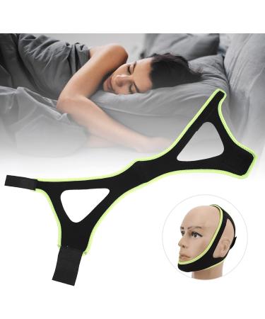 Special Triangular Design Chin Strap for Snoring Prevention - Black Fluorescent Green Edge - Buy Online on GoSupps.com