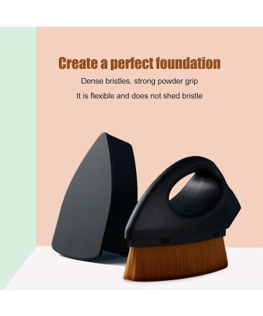 Liquid Powder Foundation Makeup Brush with Protective Cover Soft Fiber Hair Flatiron Shape Quick Makeup & Precise Application - Buy Online on GoSupps.com