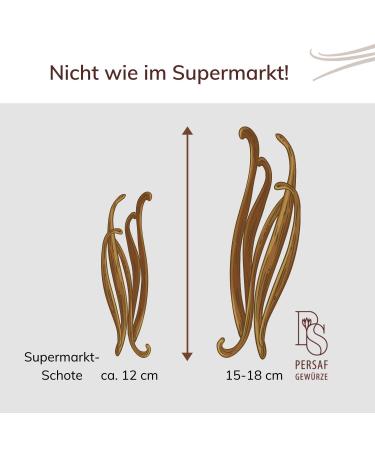 Buy 5 Organic Bourbon Vanilla Pods from Madagascar - Gourmet Quality 100% Naturally Refined Fairly Traded (De- ko-006) 15-18 cm | Persaf I - Buy Online on GoSupps.com