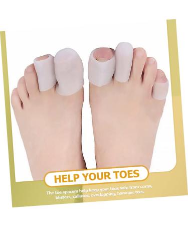 PLAFOPE 10pcs Silicone Toe Covers & Separators - Big Toe Protectors for Men - Mild White - 3x2.5cm - Buy Online on GoSupps.com