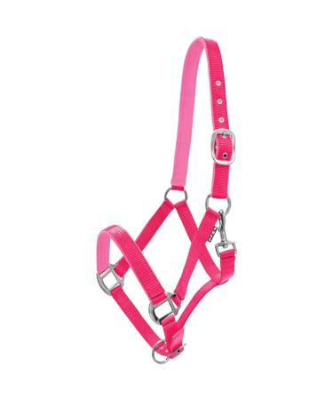 York Horse Halter Milo Nylon Halter soft padding stable halter pasture halter noseband (pony pink) pony pink
