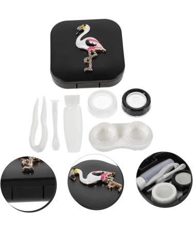 Shop Solustre Flamingo Contact Lens Foil Mirror Film & Holder Set - Stylish & Convenient Organizer for Travel - Buy Online on GoSupps.com