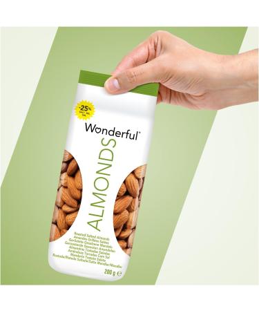 Wonderful Almonds - Salted Roasted Almonds 200g - Buy Online on GoSupps.com