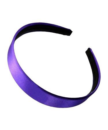 Prime Fashions Stylish Satin Covered Wide Alice Hair Band - Elegant 2.5cm Headband with No Teeth for Women and Girls Purple
