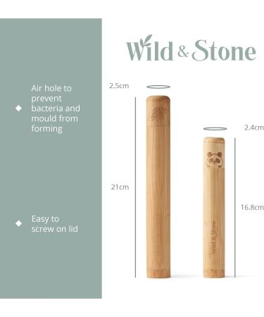 Wild & Stone Natural Bamboo Toothbrush Travel Case | Eco-Friendly Biodegradable Cover for Adults | Sustainable Toothbrush Storage - Buy Online on GoSupps.com