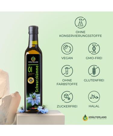 Kr uterland Black Cumin Oil 500ml - 100% Natural Cold-Pressed Egyptian Oil for Health & Wellness - Buy Online on GoSupps.com