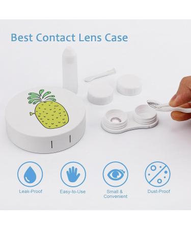 Cute Pineapple Contact Lens Travel Kit | Portable Contact Box with Mirror | Ideal for Daily Outdoor Use - Buy Online on GoSupps.com