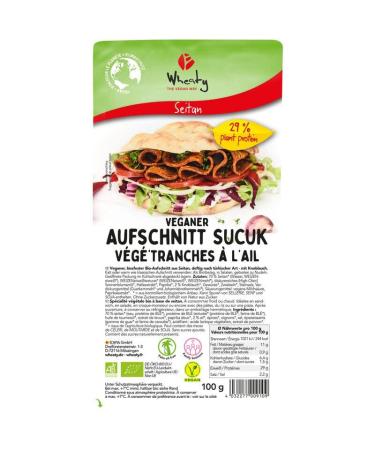 Wheaty Vegan Cold Cuts Sucuk - Organic - 100g x 10-Pack of 10