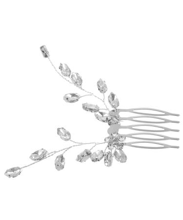 MAGICLULU Small Side Comb Wedding Bridal Hair Comb Rhinestone Hair Comb Wedding Hair Side Comb Rhinestone Hair Decoration Wedding Hair Comb Hair Accessories Leaf Bride Rhinestones