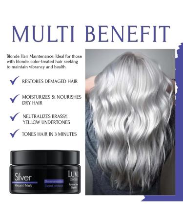 LUVI COSMETICS Silver Mask for Blond Hair - Glossy Treatment & Superior Home Care (8.47 fl oz/240 g) - Shop Internationally - Buy Online on GoSupps.com