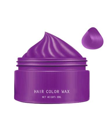 Hair Color Wax Temporary Hairstyle Cream Color Dye Natural Color Modeling Hair Wax For Men & Women All Ages Ideal For Friends Beauticians And Hairdressers Easy Purple 1 count Pack of 1