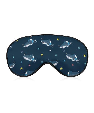 Unicorn Shark Sleep Mask Eye Cover for Sleeping Blindfold with Adjustable Strap Blocks Light Night Travel Nap for Men Women
