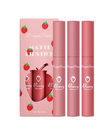 HMDABD Yak Butter Strawberry set lip gloss non-stick cup does not fade easily waterproof lip glaze lipstick set box Modifies skin tone easy to color Items under 5 -C One Size - Buy Online on GoSupps.com