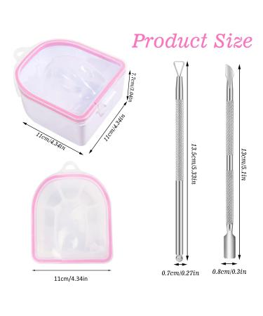 3 in 1 Nail Soaking Bowl Kit with Cuticle Peeler and Pusher - Pink - Buy Online on GoSupps.com