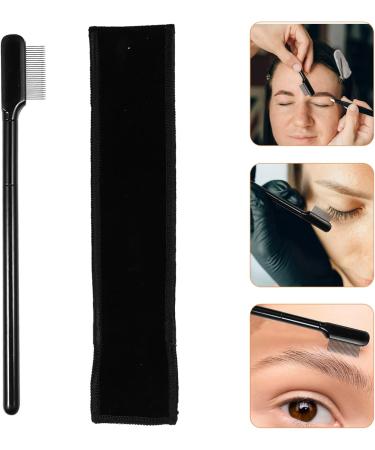 Beaupretty 1set Supplies Shaping Applicator Multipurpose Stainless with Comb Eyelashes Storage Steel Handle Shaper Long Practical Eyelash Eyebrow Men Bag Metal for Grooming Girl Travel Tools 15x1.8cm Black - Buy Online on GoSupps.com